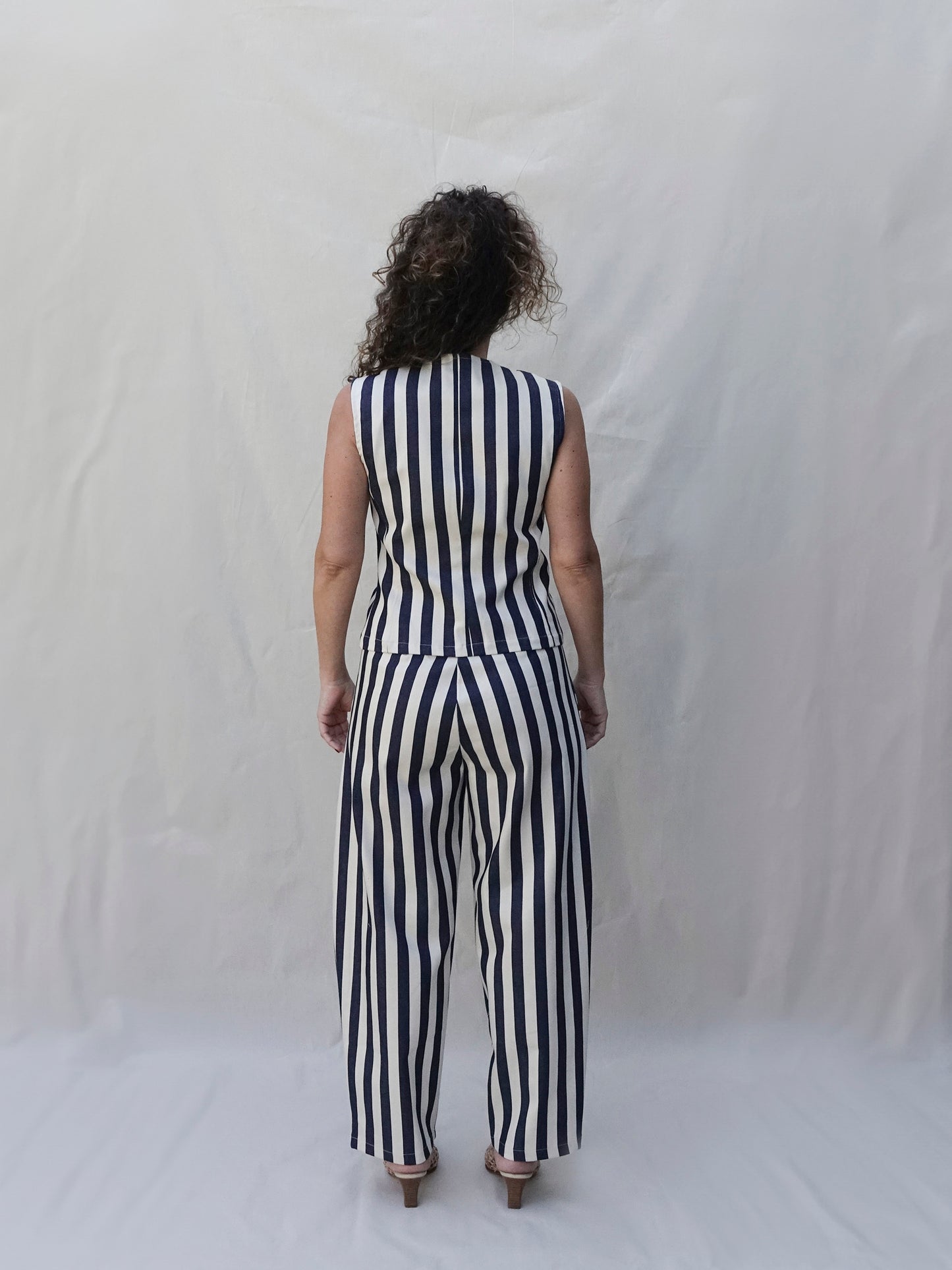 Navy White Stripe Co-ord Waistcoat