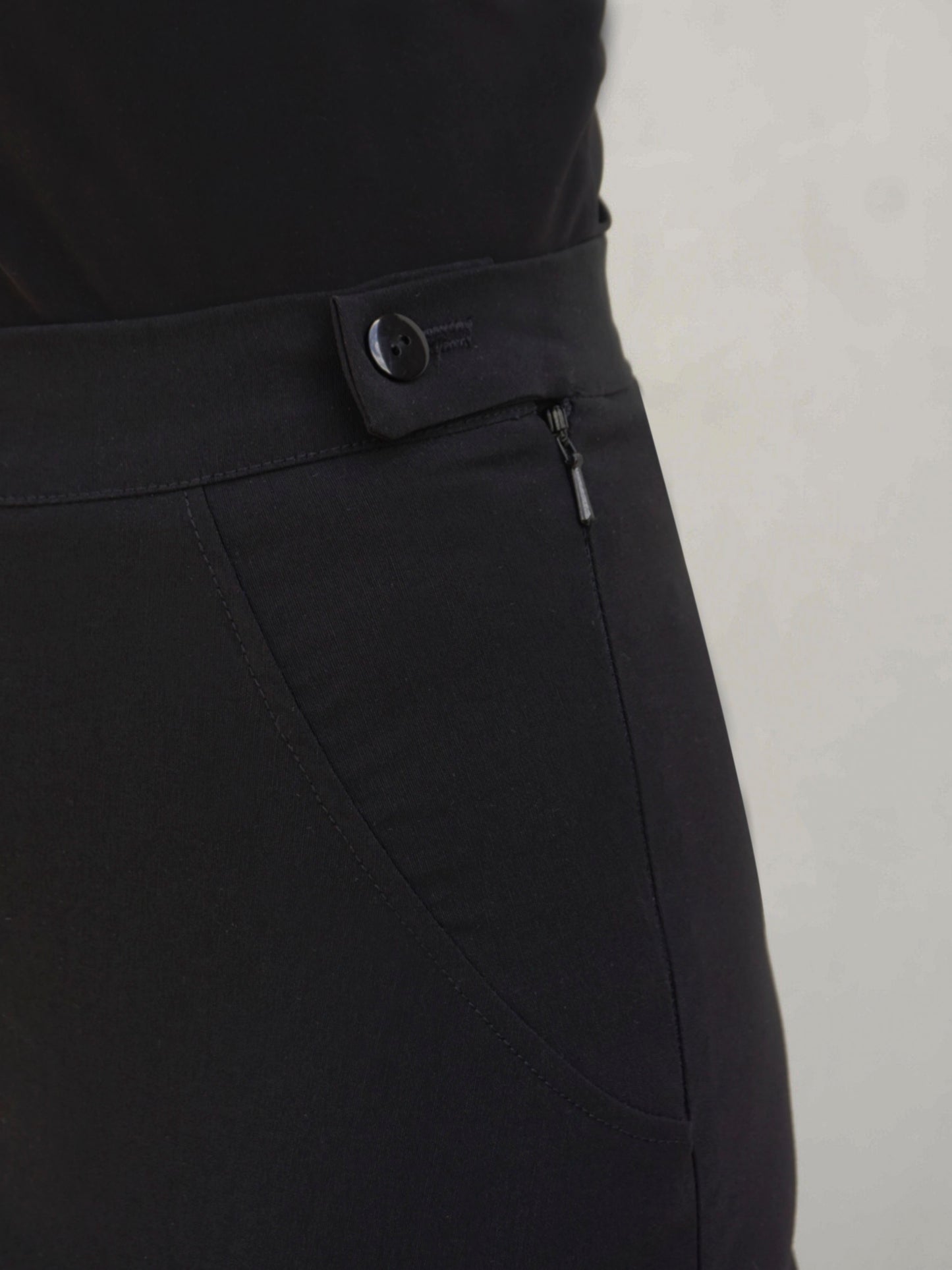 Black Flared Capri Trousers