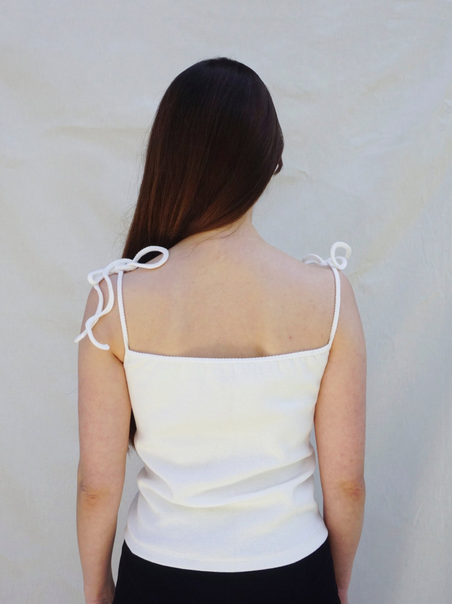 White Ribbed Cami Top