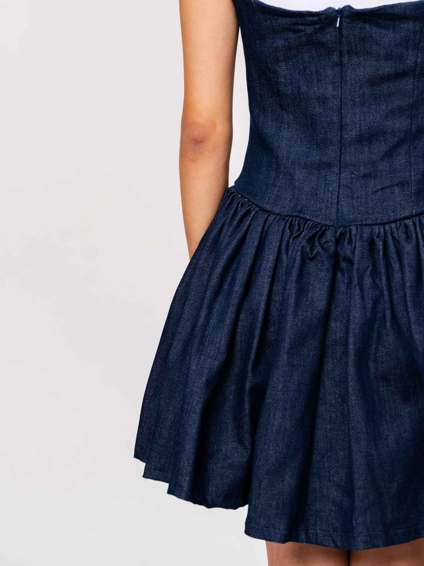 Dark Blue Skater Denim Mini Dress