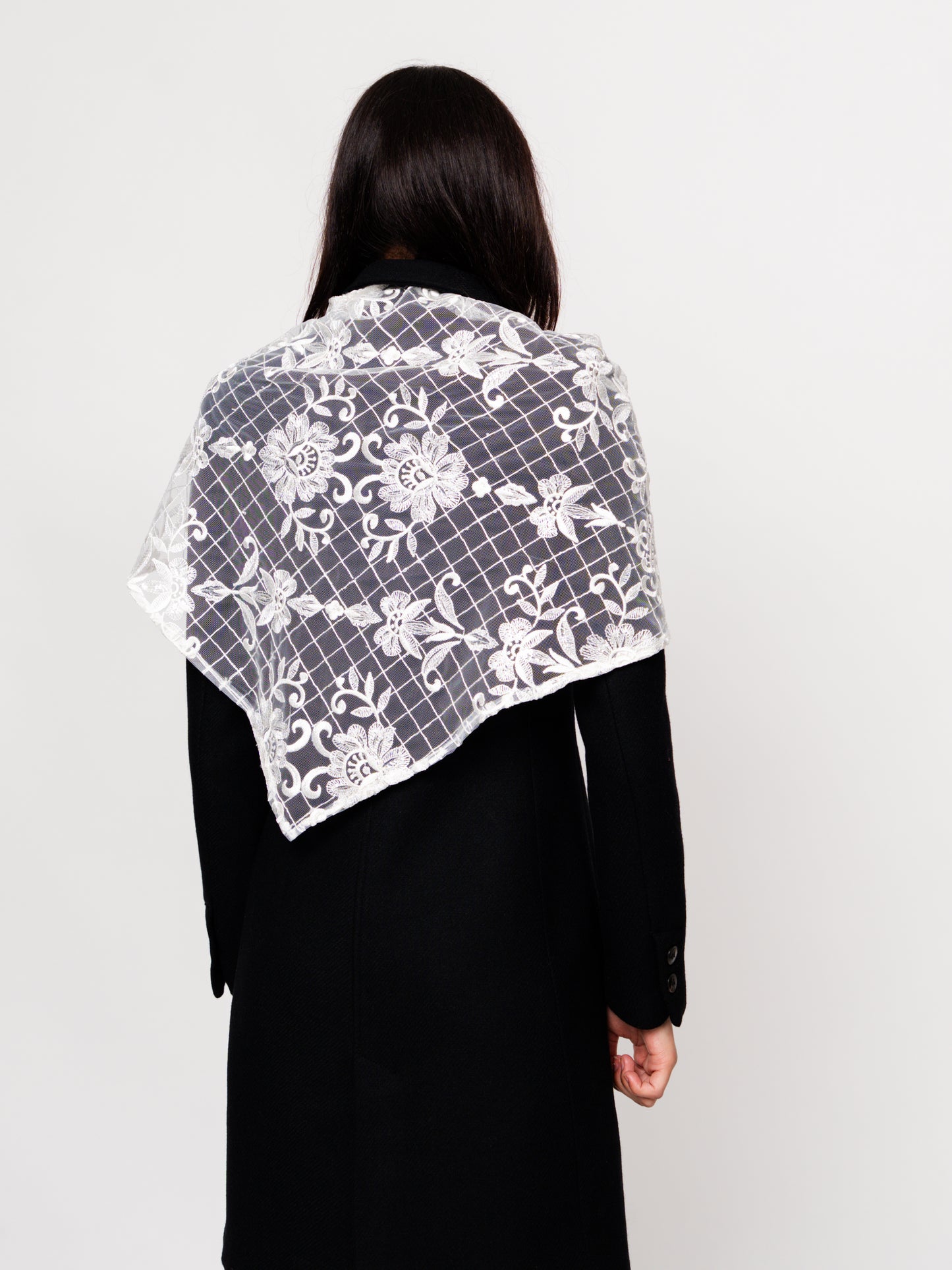 Embroidered Lace Shawl