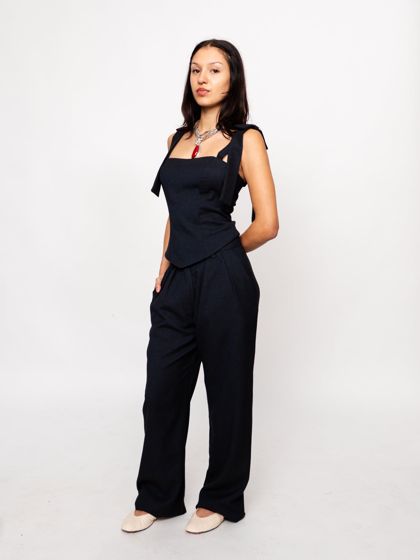 Structured Wool Bustier Top