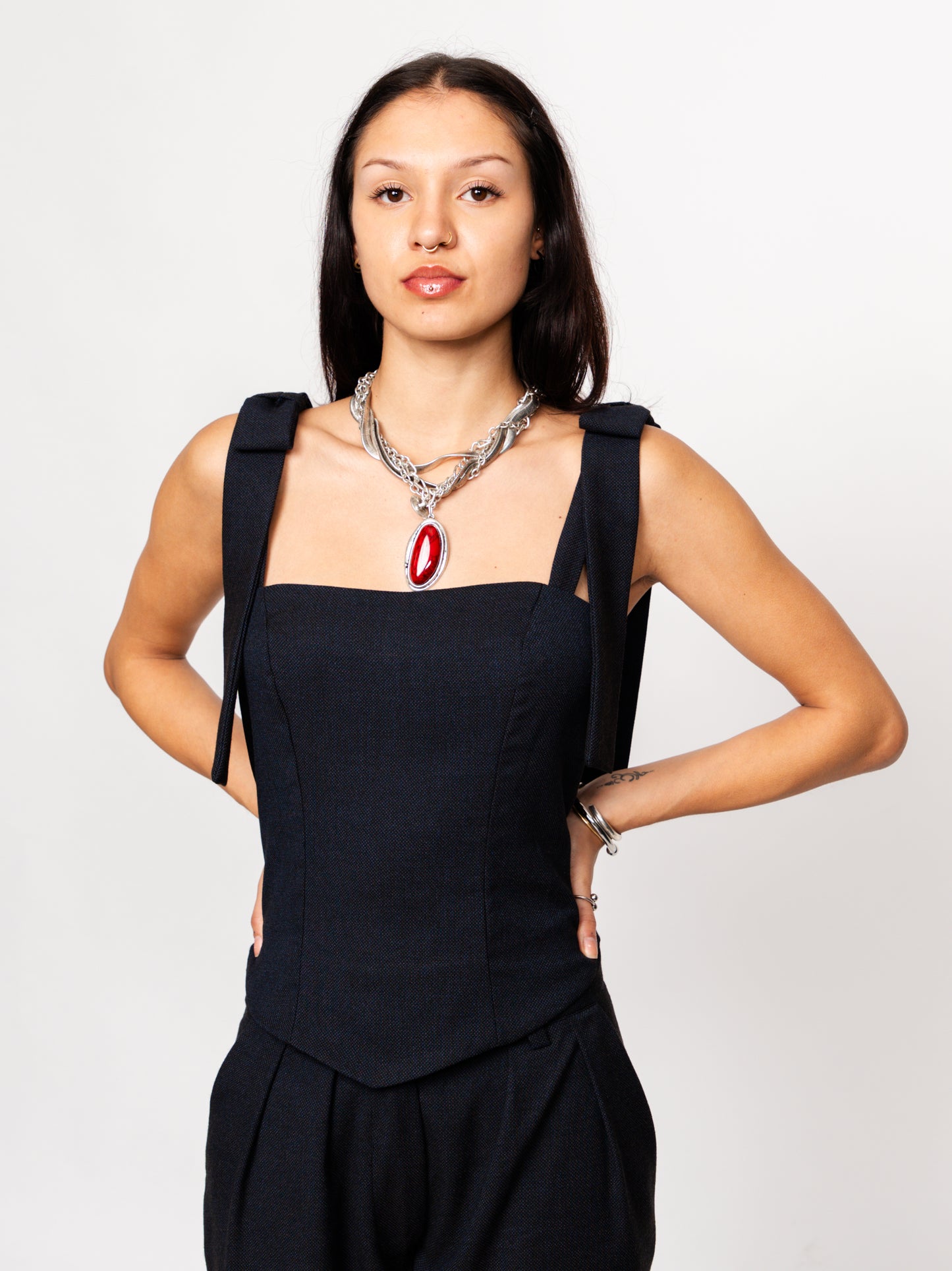 Structured Wool Bustier Top