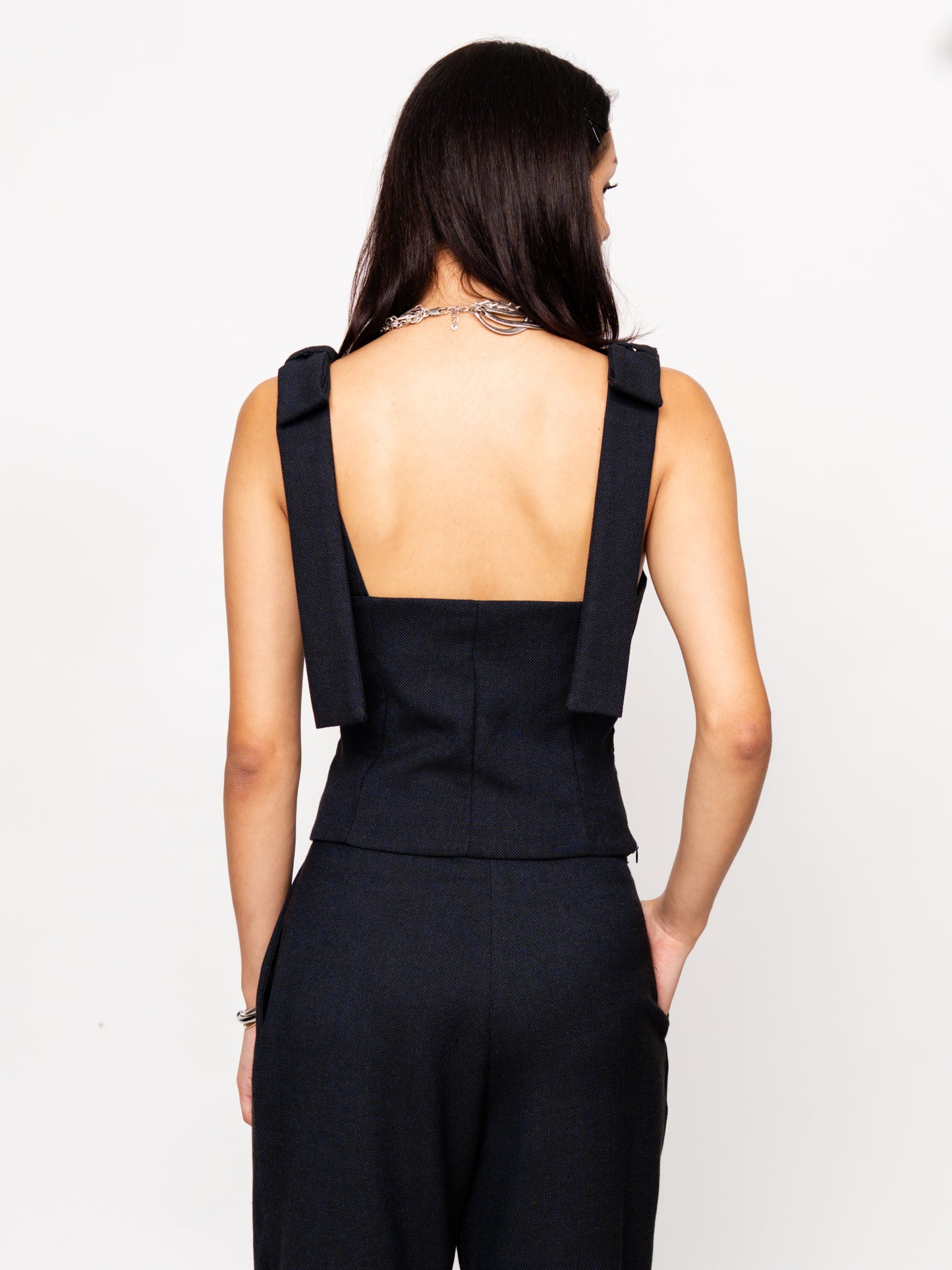 Structured Wool Bustier Top