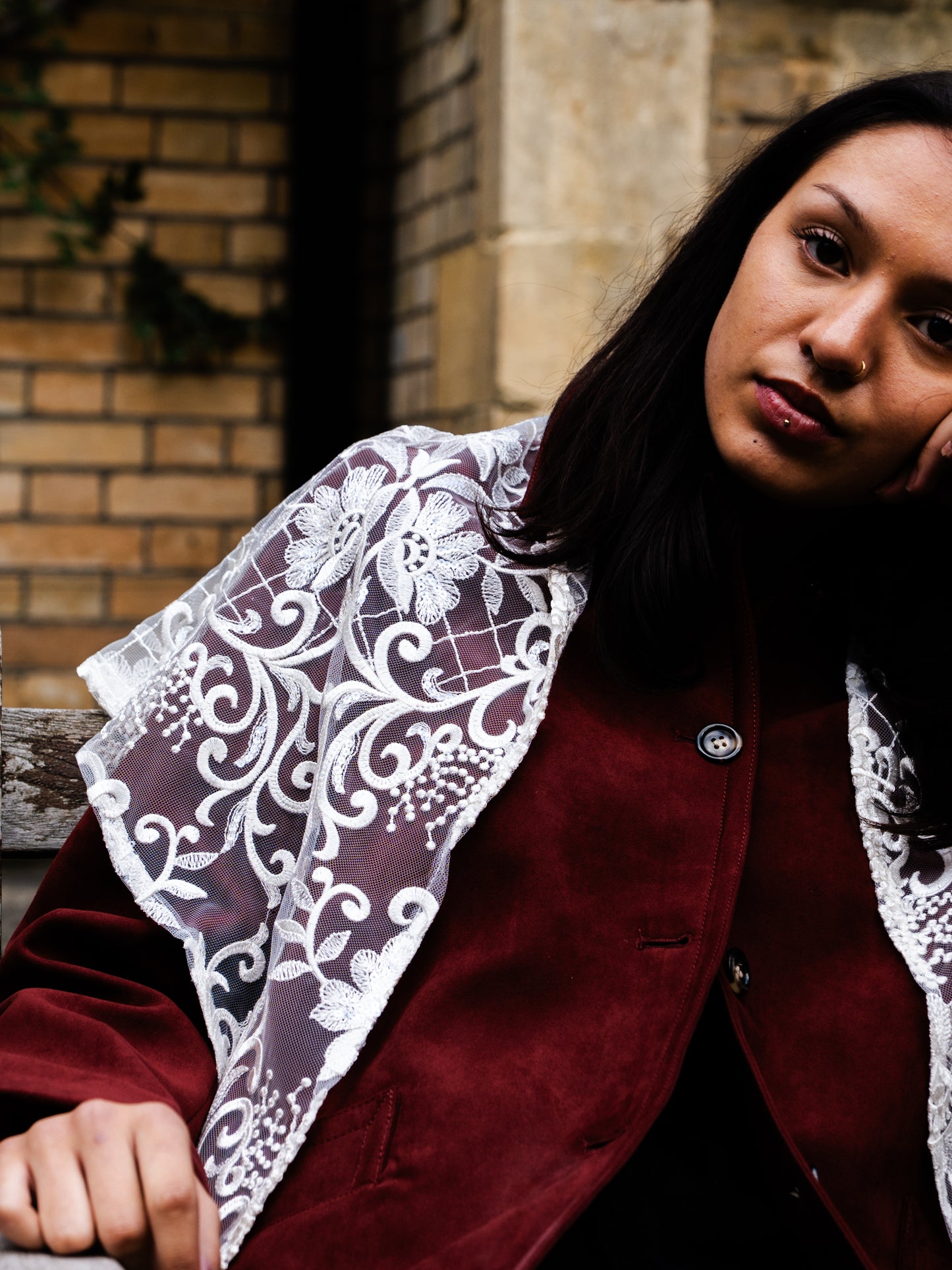 Embroidered Lace Shawl