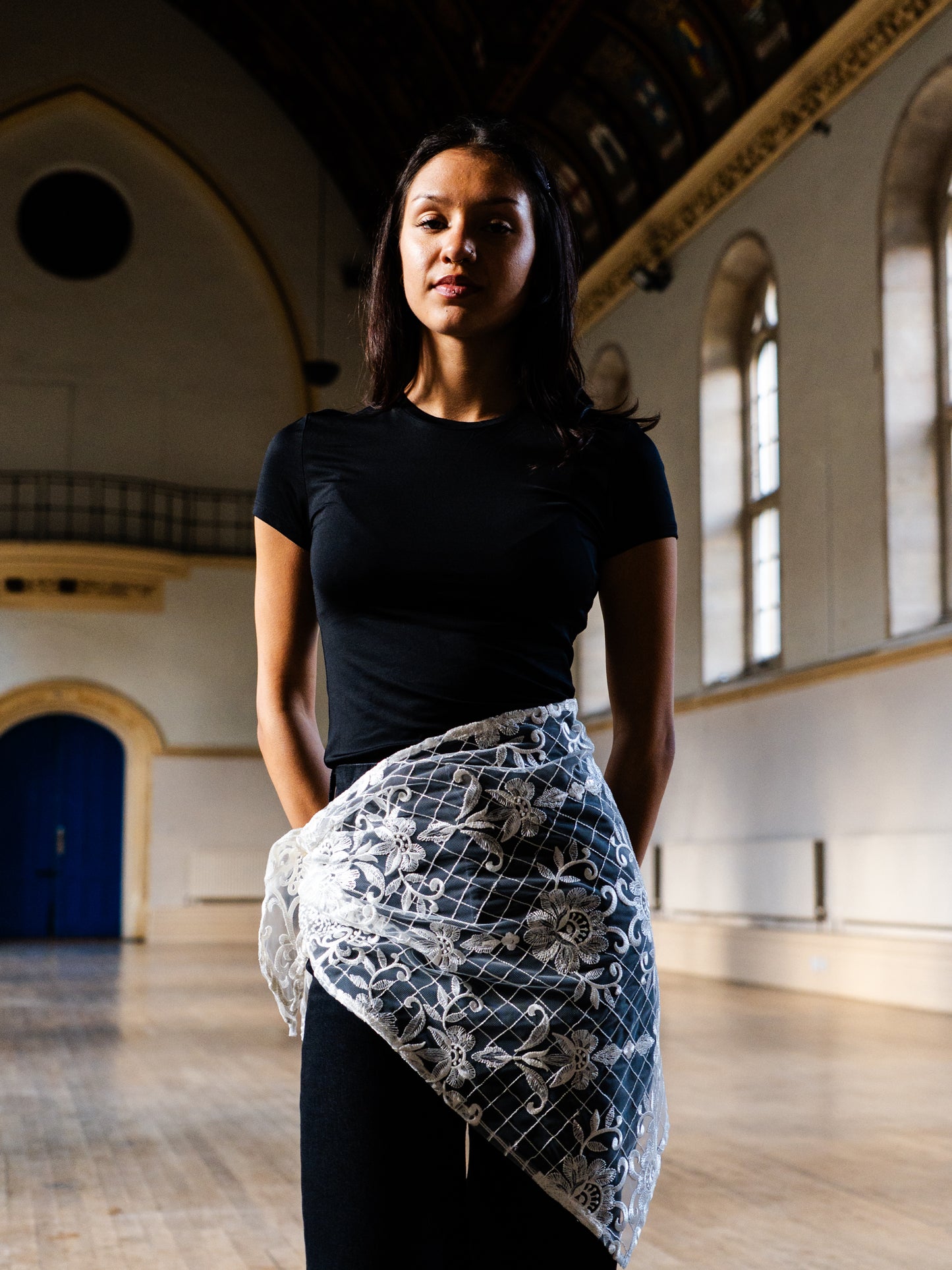 Embroidered Lace Shawl