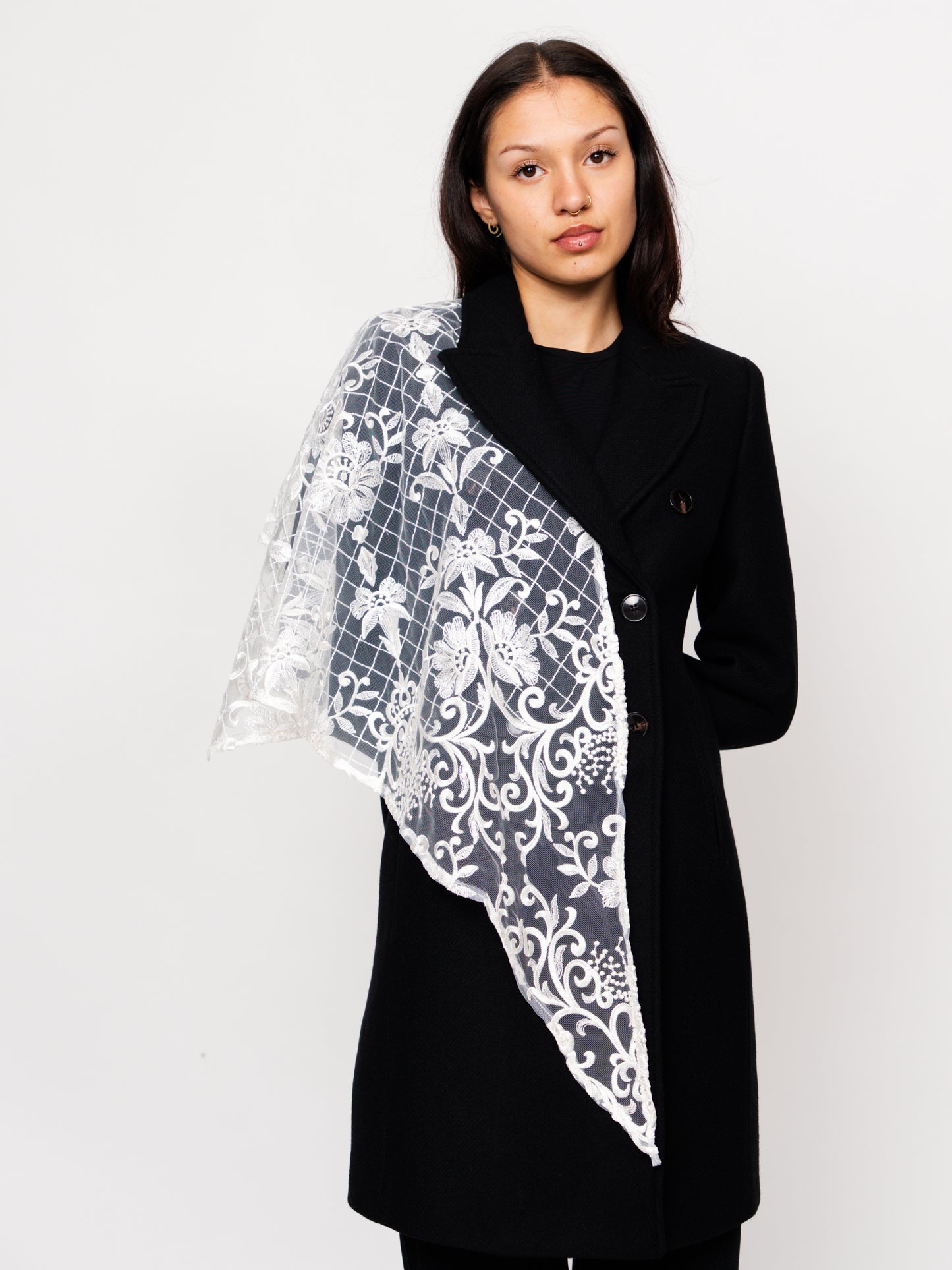 Embroidered Lace Shawl