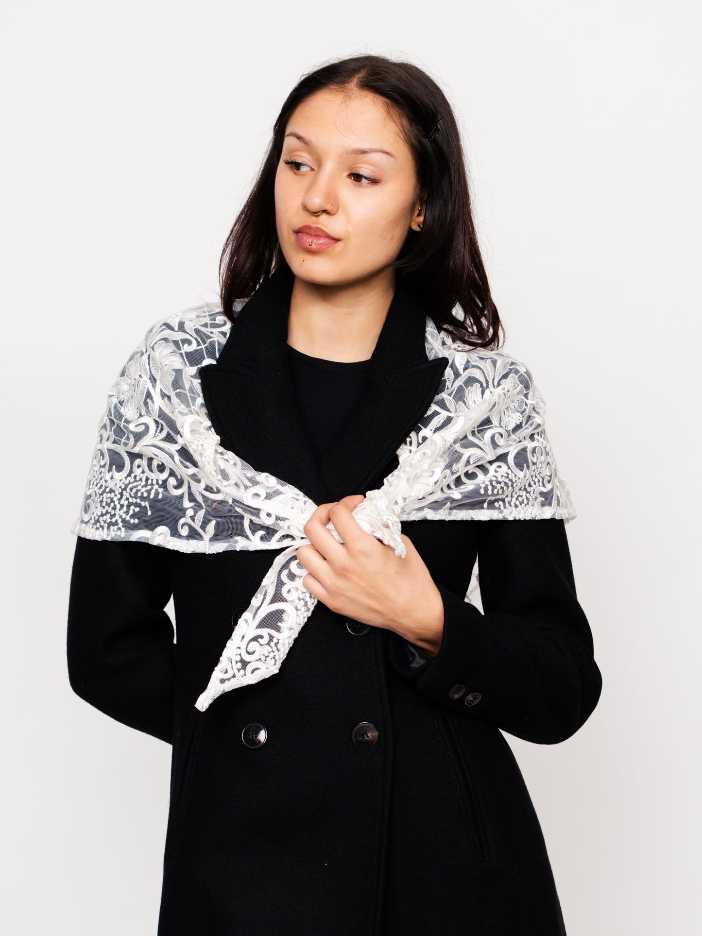 Embroidered Lace Shawl